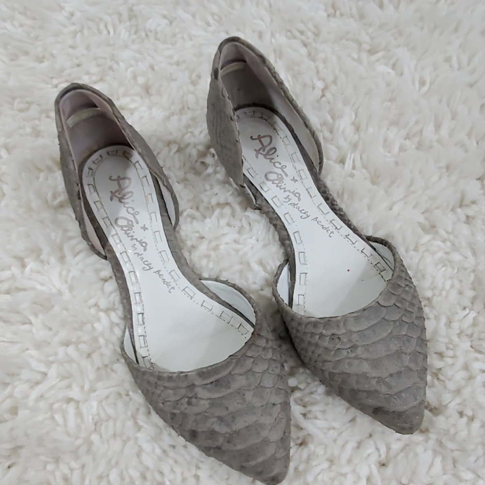 Alice and Olivia Hilary D'Orsay snakeskin flats 7